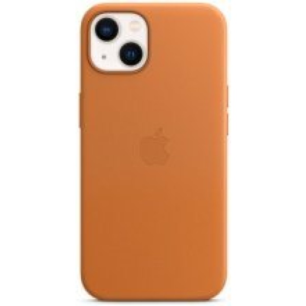 כיסוי עור מקורי ל-Apple iPhone 13 עם חיבור MagSafe - צבע Golden Brown