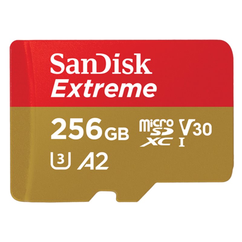 כרטיס זיכרון SanDisk Extreme Extreme Micro SDXC 256GB SDSQXA1-256G 256GB Micro SD סנדיסק