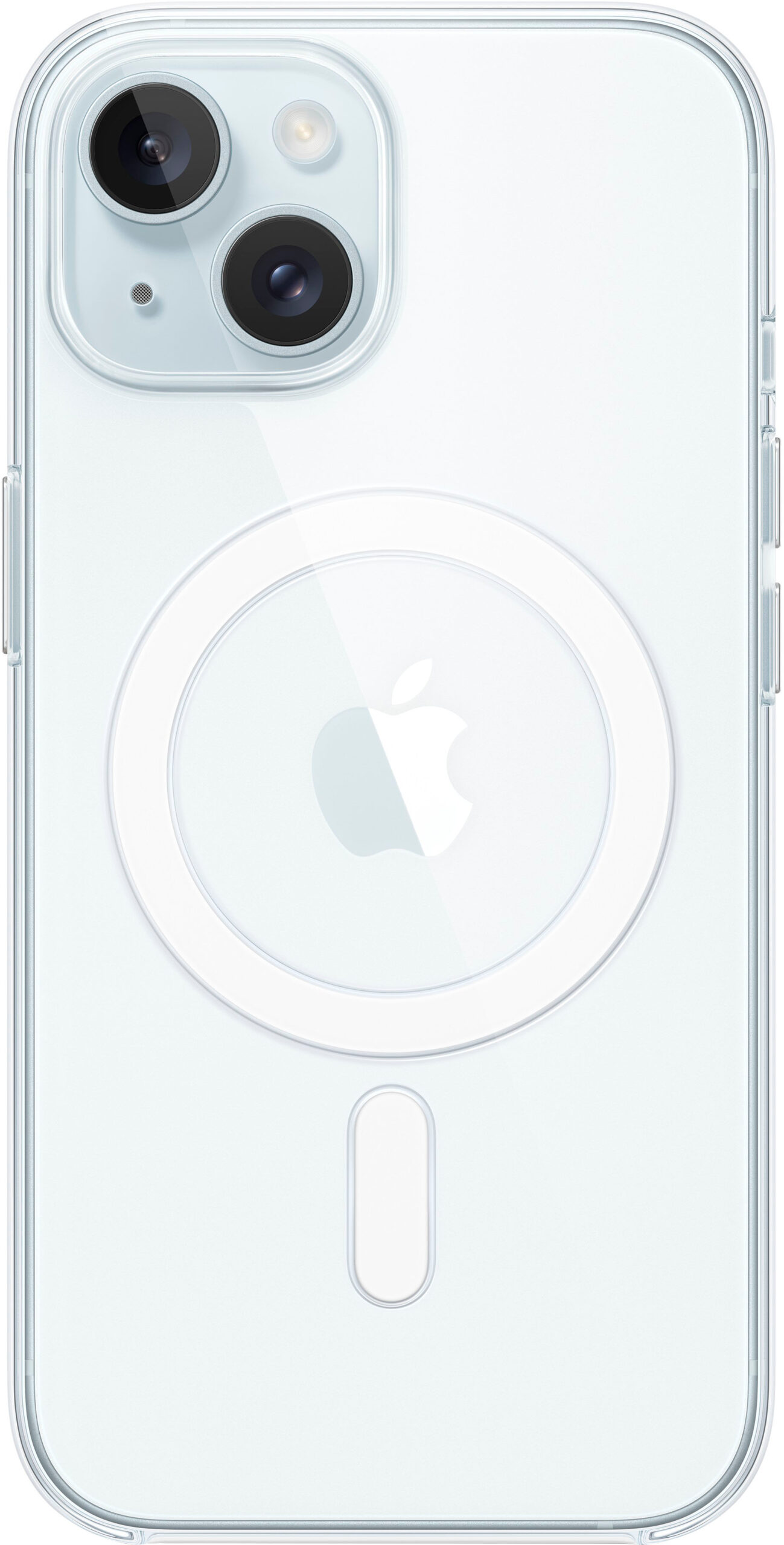 כיסוי סיליקון מקורי ל- Apple iPhone 15 עם חיבור Magsafe - צבע שקוף
