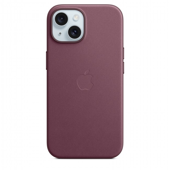 כיסוי FineWoven מקורי ל- Apple iPhone 15 עם חיבור Magsafe - צבע בורדו