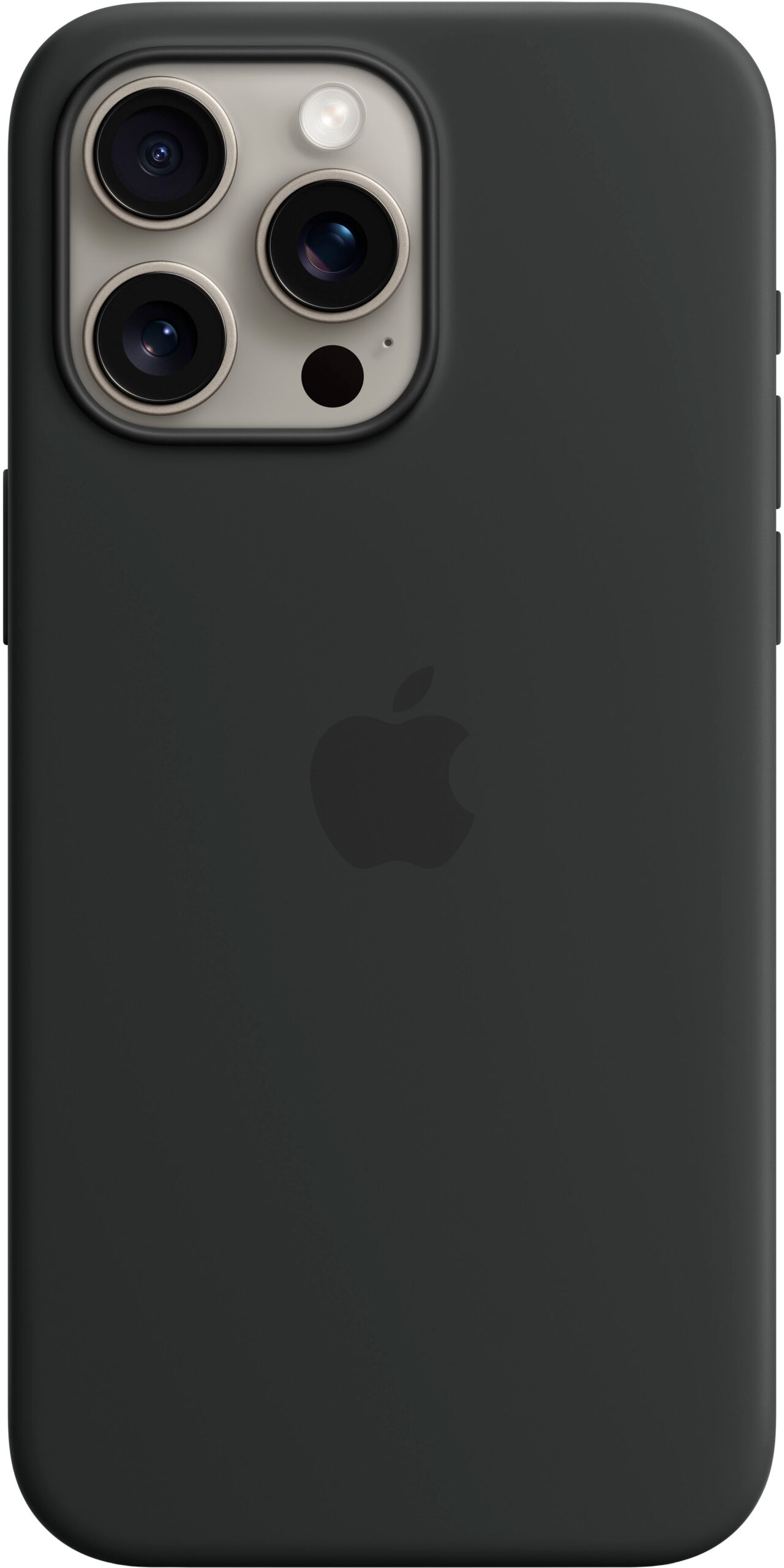 כיסוי סיליקון מקורי ל- Apple iPhone 15 Pro Max עם חיבור Magsafe - צבע שחור