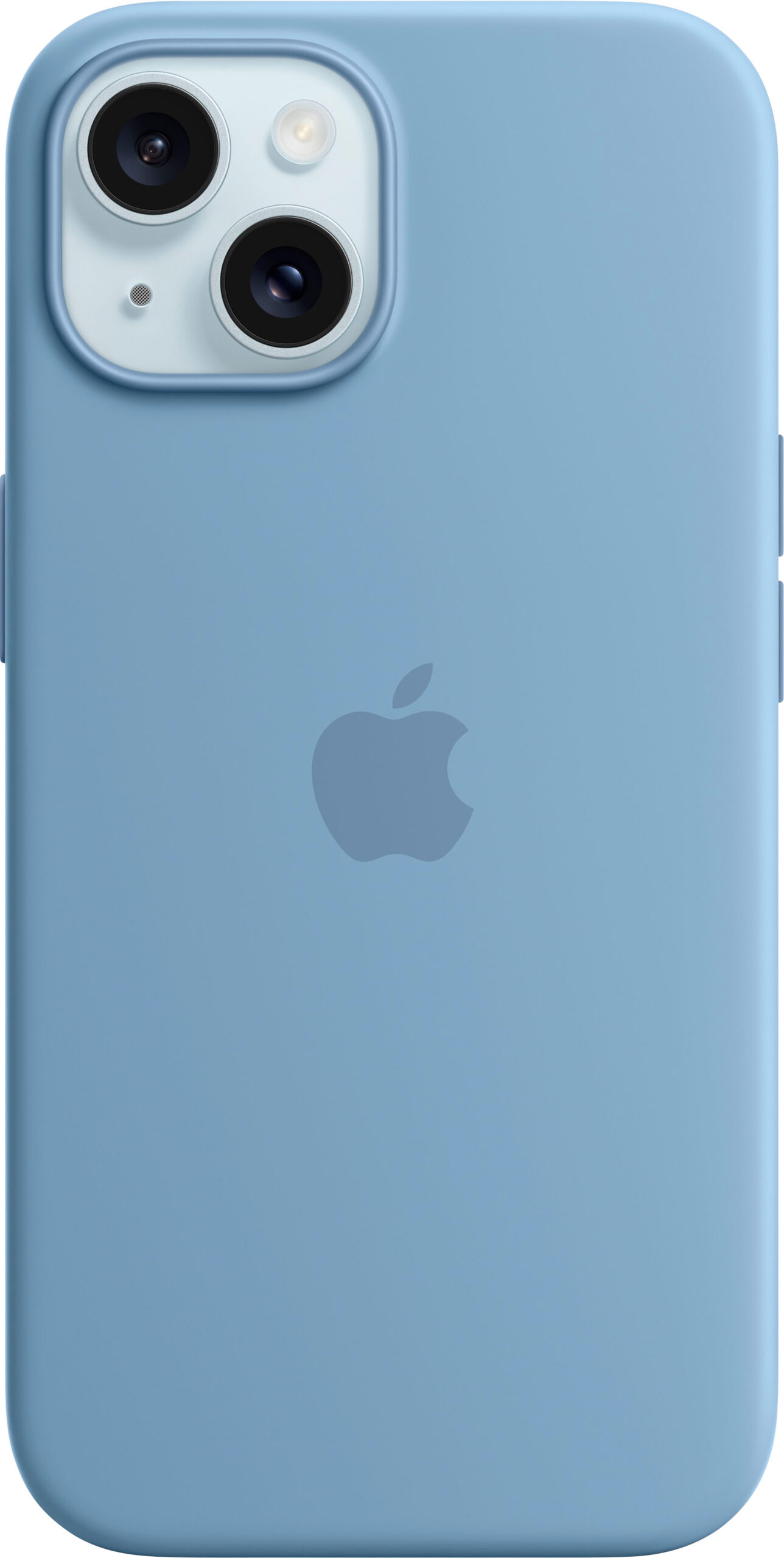 כיסוי סיליקון מקורי ל- Apple iPhone 15 עם חיבור Magsafe - צבע תכלת