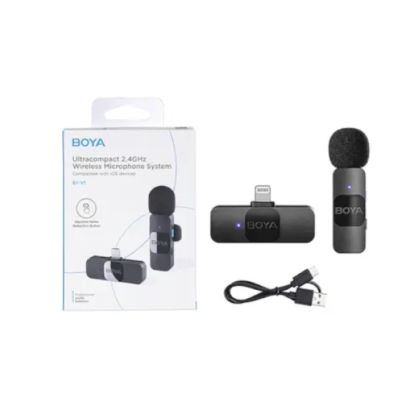 ⁦מיקרופון דש אלחוטי BOYA BY-V1 Lightning⁩ – תמונה ⁦4⁩