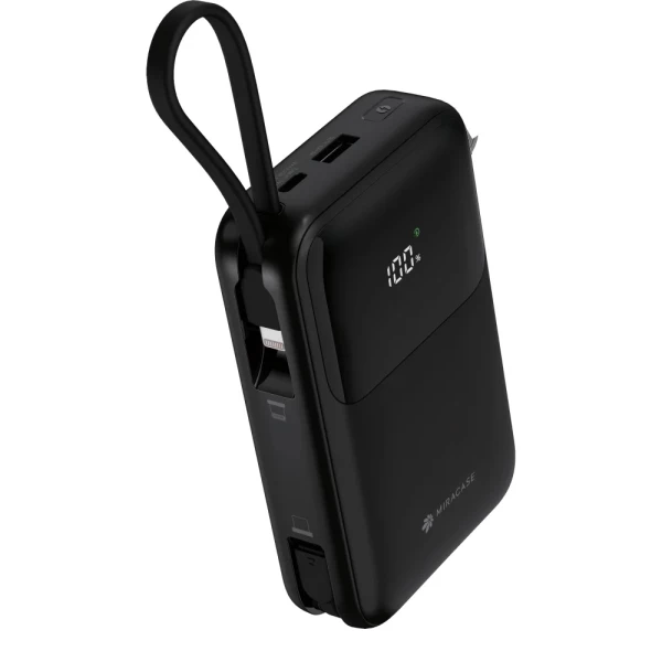 מטען נייד עם צג וכבלים מובנים Miracase קיבולת 10,000mAh  99215-800-31