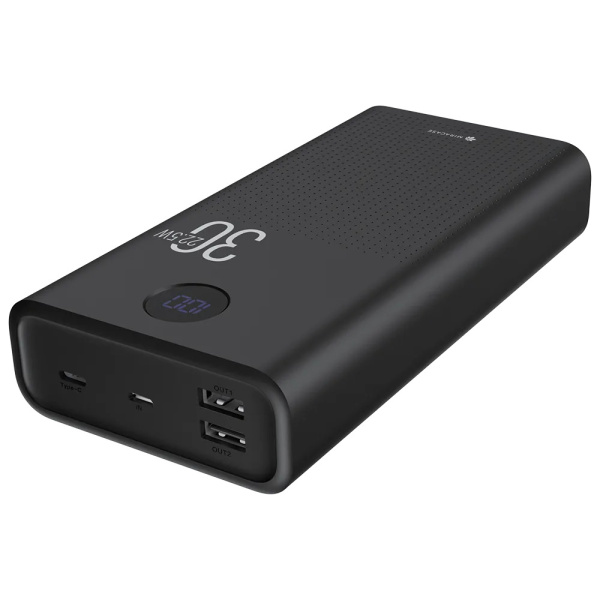 מטען נייד מהיר עם צג  22.5W Miracase קיבולת 30,000mAh - שחור
