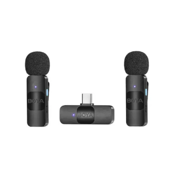 מיקרופון דש אלחוטי זוגי BOYA BY-V20 TYPE-C