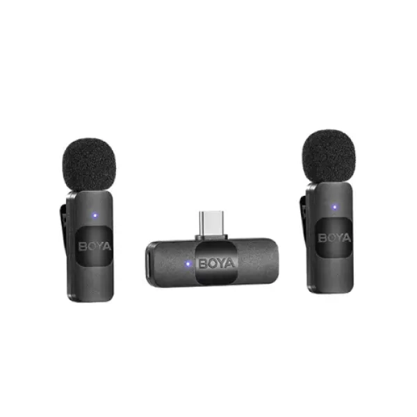 ⁦מיקרופון דש אלחוטי זוגי BOYA BY-V20 TYPE-C⁩ – תמונה ⁦3⁩