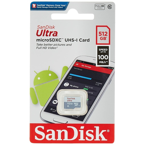 Sandisk Ultra - כרטיס זיכרון 512GB ג'יגה