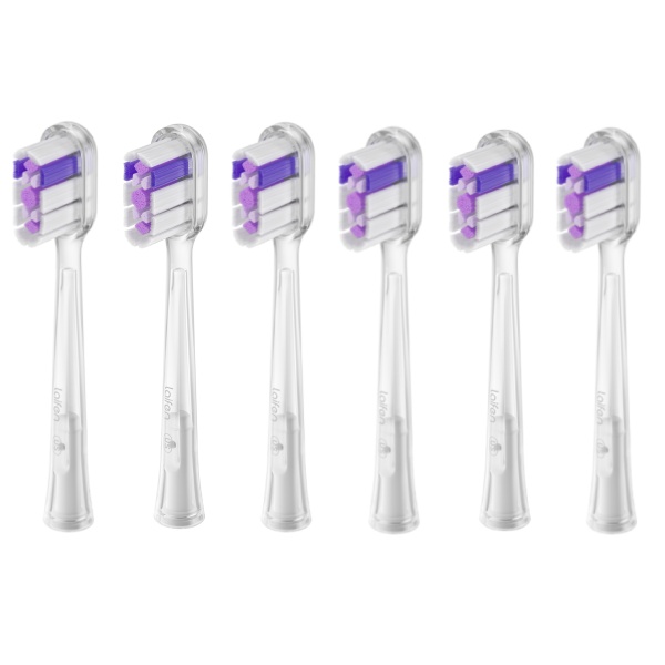 שישיית ראשים למברשת חשמלית Laifen - Ultra Whitening Brush Head Clear