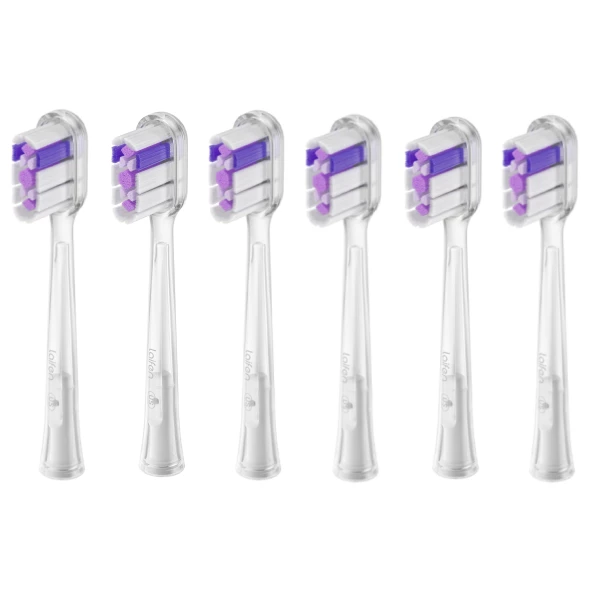 שישיית ראשים למברשת חשמלית Laifen - Ultra Whitening Brush Head Clear